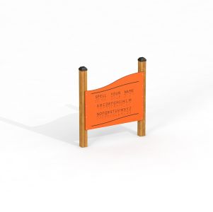 Board with braille alphabet