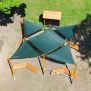 Miniaturka Outdoor Classroom (w/ Wooden Benches, Sunshades, Blackboard & Plant Pots) (4)