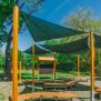 Miniaturka Outdoor Classroom (w/ Wooden Benches, Sunshades, Blackboard & Plant Pots) (6)
